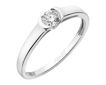 White gold ring with brilliant 0,19 ct - fineness 14 K
