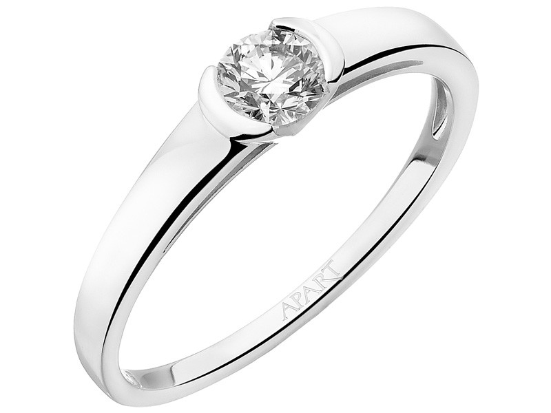 White gold ring with brilliant 0,28 ct - fineness 14 K