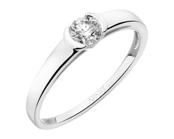 White gold ring with brilliant 0,28 ct - fineness 14 K