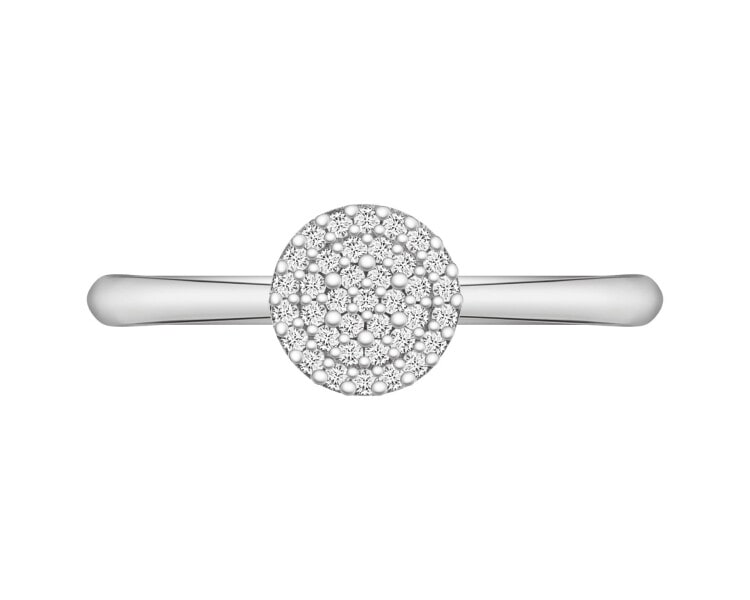 White gold ring with diamonds - 0,12 ct - fineness 14 K