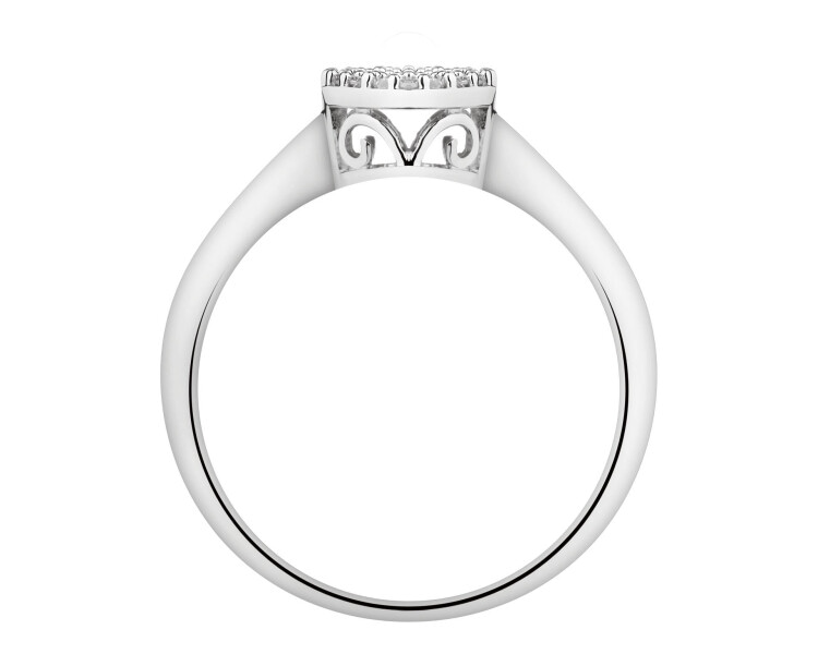 White gold ring with diamonds - 0,12 ct - fineness 14 K