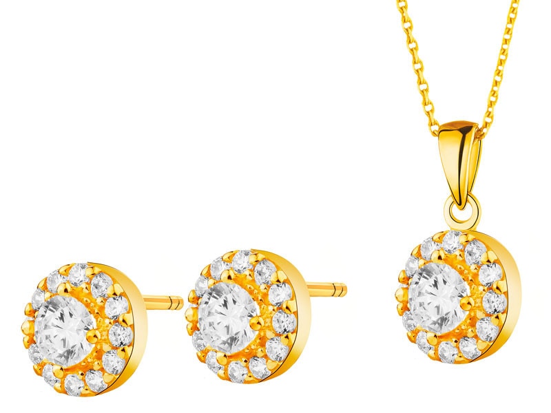 Gold earrings and pendant - set