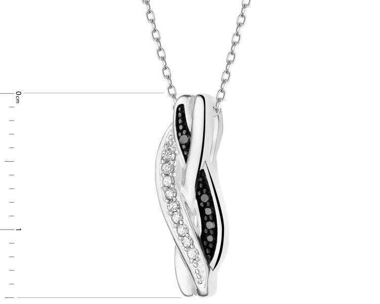 White gold pendant with diamonds - 0,03 ct - fineness 14 K
