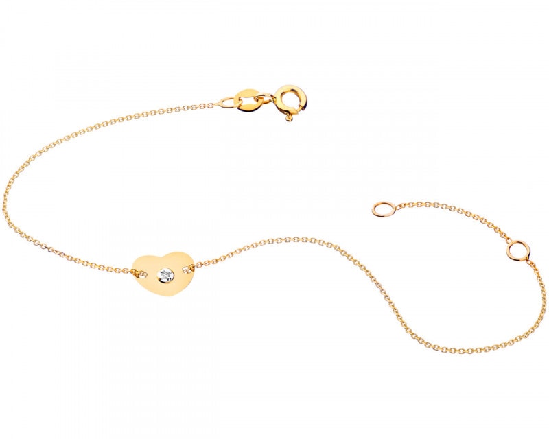 Yellow gold bracelet with brilliant 0,008 ct - fineness 14 K