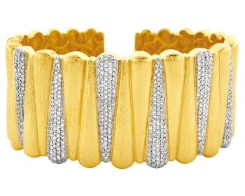 Yellow gold bracelet with brilliants 2,72 ct - fineness 14 K