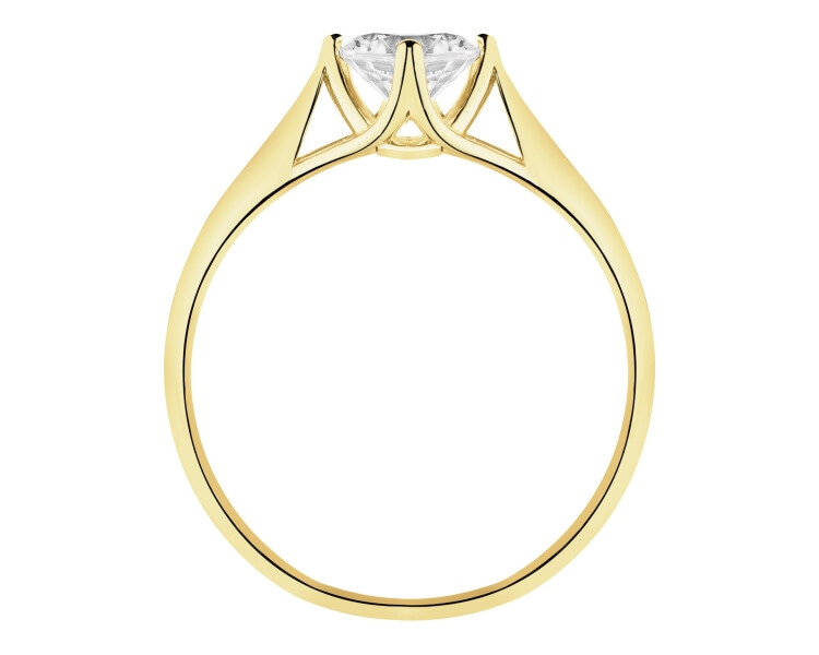 Złoty pierścionek z cyrkonią