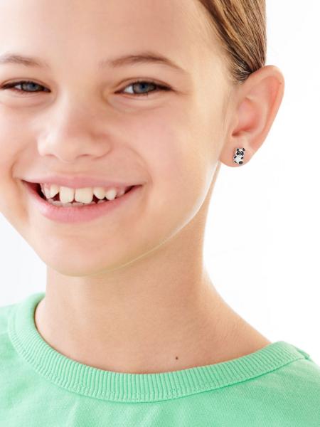 Silver earrings with enamel