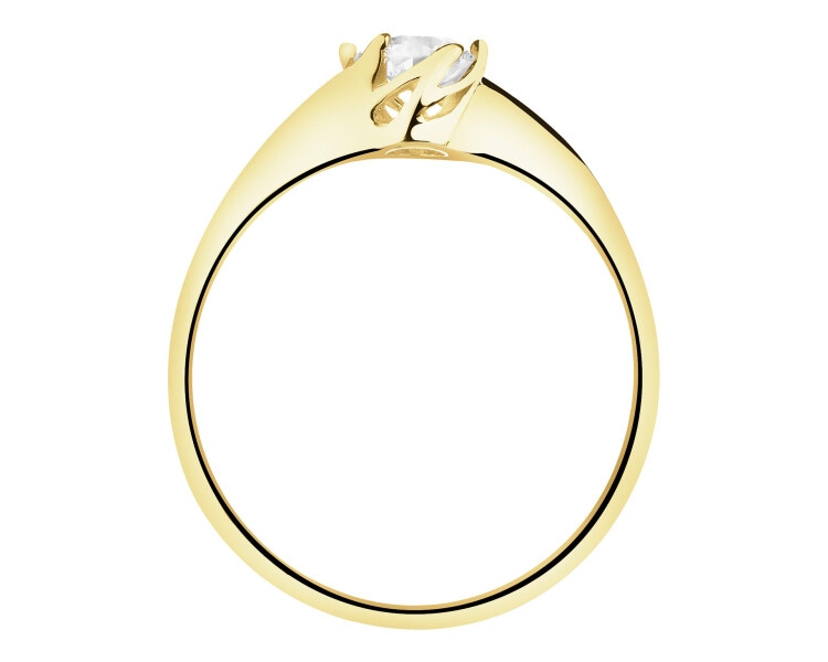 Złoty pierścionek z cyrkonią