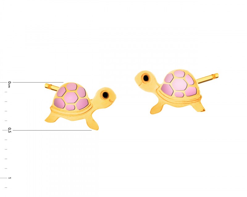 Złote kolczyki - żółwie 