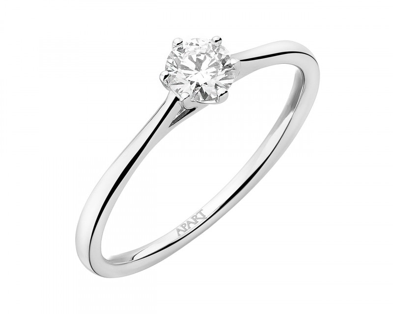 White gold diamond ring 0,29 ct - fineness 14 K