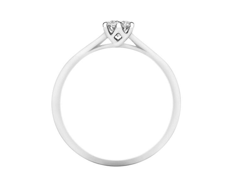 White gold diamond ring - 0,29 ct - fineness 14 K