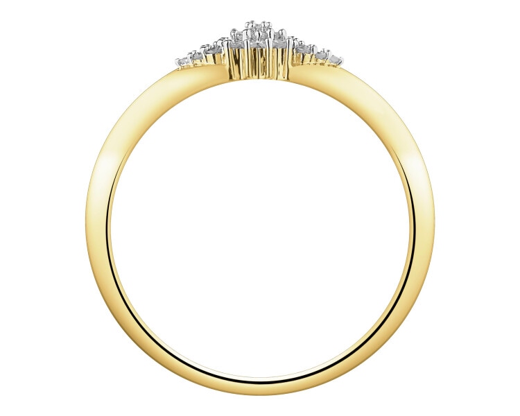 Prsten ze žlutého zlata s diamanty - 0,09 ct - ryzost 585