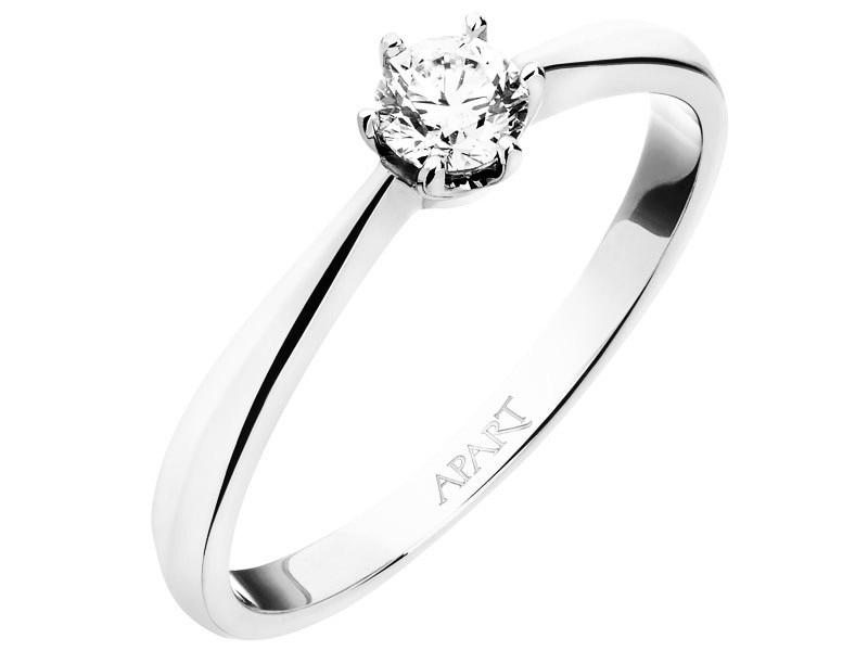 White gold diamond ring 0,19 ct - fineness 14 K