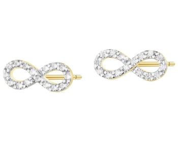 Złote kolczyki z cyrkoniami - nieskończoności