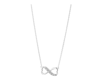 White gold necklace with diamonds 0,02 ct - fineness 9 K