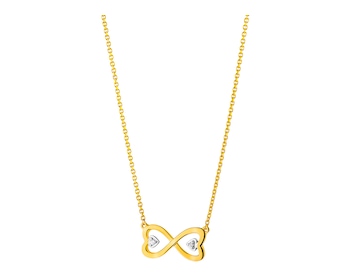 Yellow gold necklace with diamonds 0,008 ct - fineness 9 K