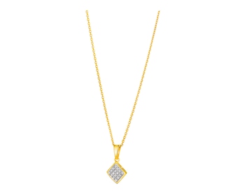 Yellow gold pendant with diamonds 0,05 ct - fineness 14 K