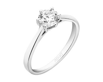 White gold diamond ring 0,70 ct - fineness 14 K