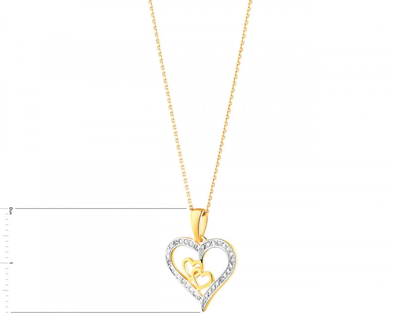 Yellow gold pendant with diamonds 0,01 ct - fineness 14 K