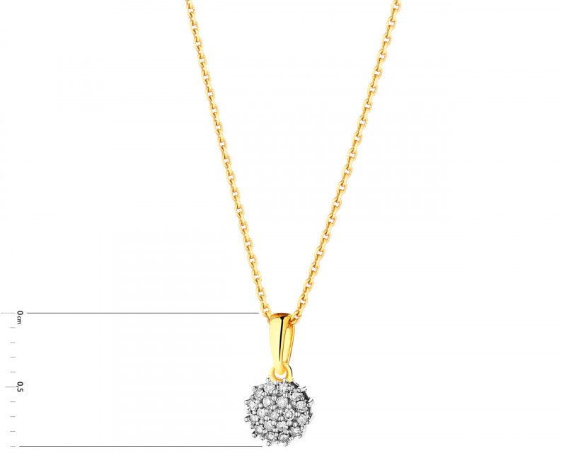 Yellow gold pendant with diamonds 0,06 ct - fineness 14 K