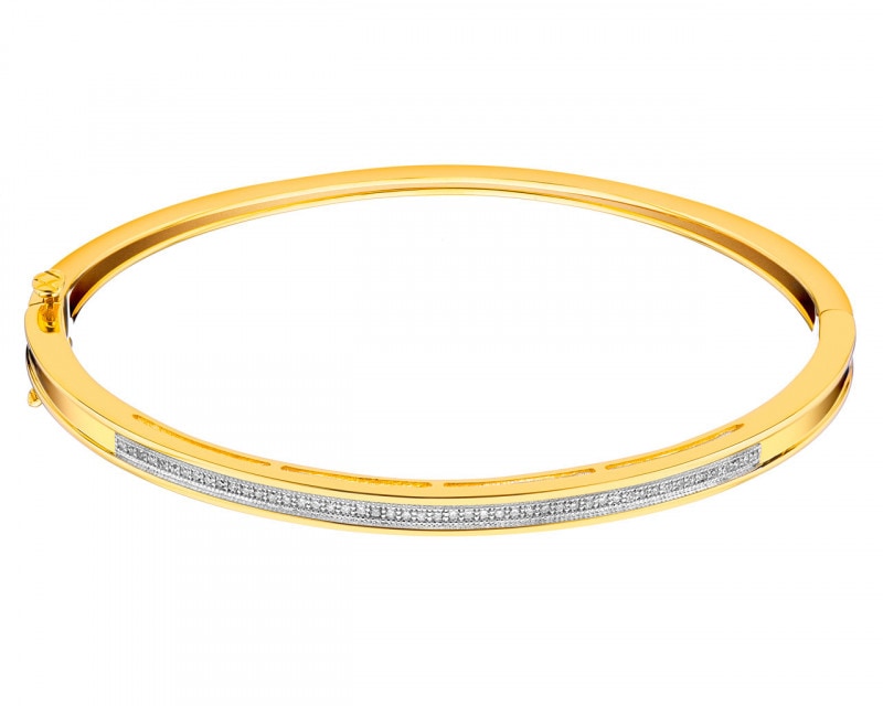 Yellow gold bracelet with diamonds 0,15 ct - fineness 14 K