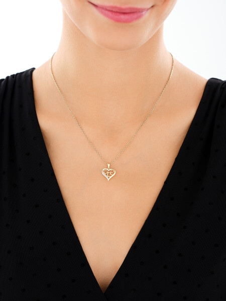 Yellow gold diamond pendant - 0,002 ct - fineness 14 K