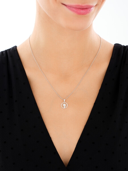 White gold pendant with diamonds - 0,006 ct - fineness 9 K