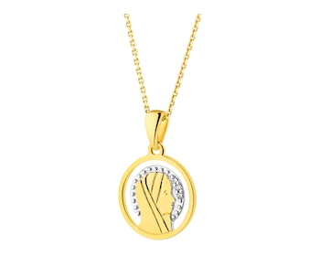 Yellow gold pendant with diamonds 0,009 ct - fineness 9 K