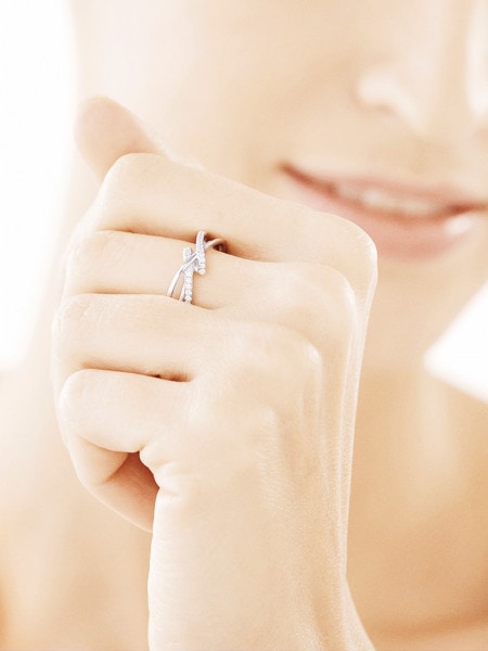 Silver ring with cubic zirconia