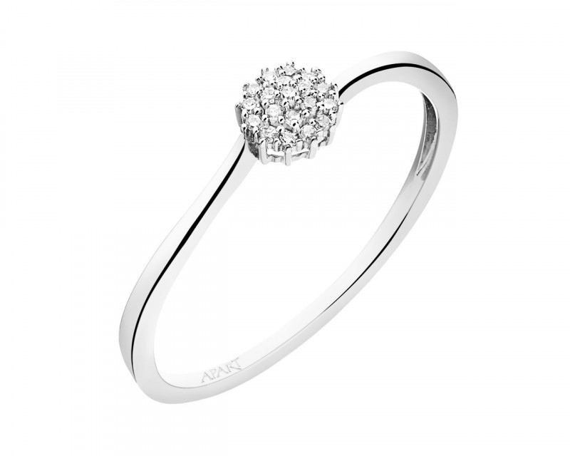 White gold diamond ring 0,03 ct - fineness 9 K