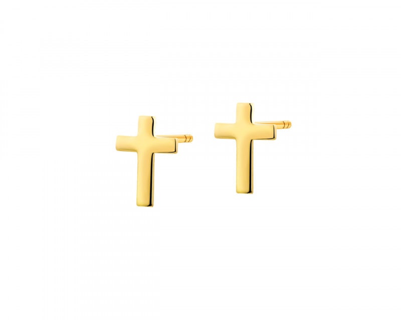 Złote kolczyki - krzyże
