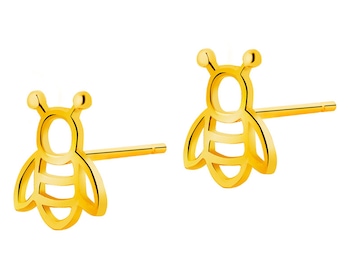 Złote kolczyki - pszczółki