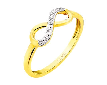 Zlatý prsten s diamantem - nekonečno 0,004 ct - ryzost 585