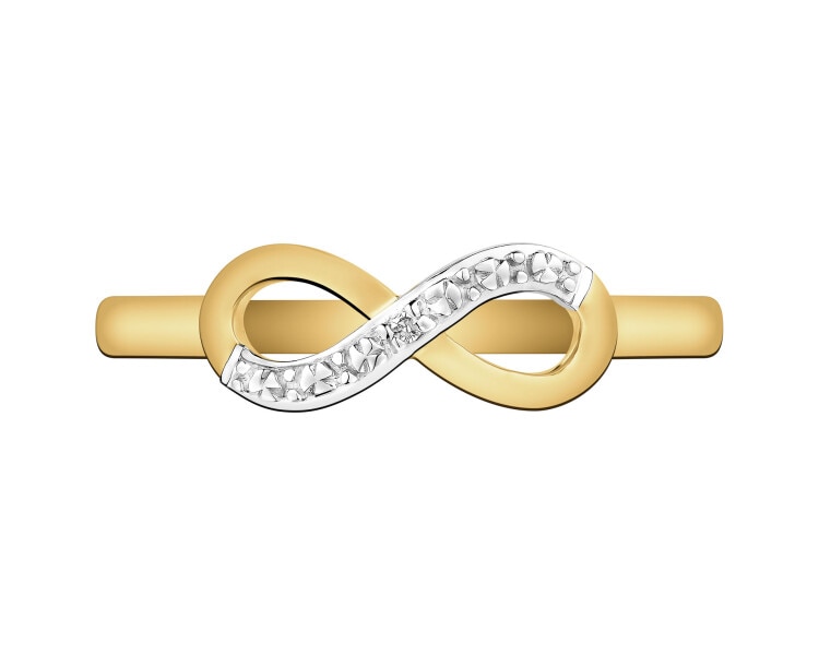 Yellow gold diamond ring - 0,004 ct - fineness 14 K