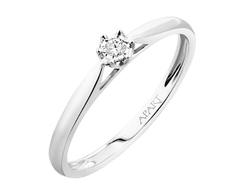 White gold diamond ring 0,03 ct - fineness 14 K