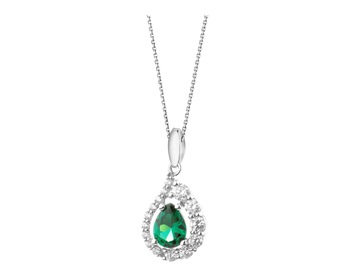 Silver pendant with cubic zirconia and crystal