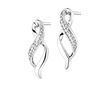 White gold diamond earrings 0,008 ct - fineness 9 K