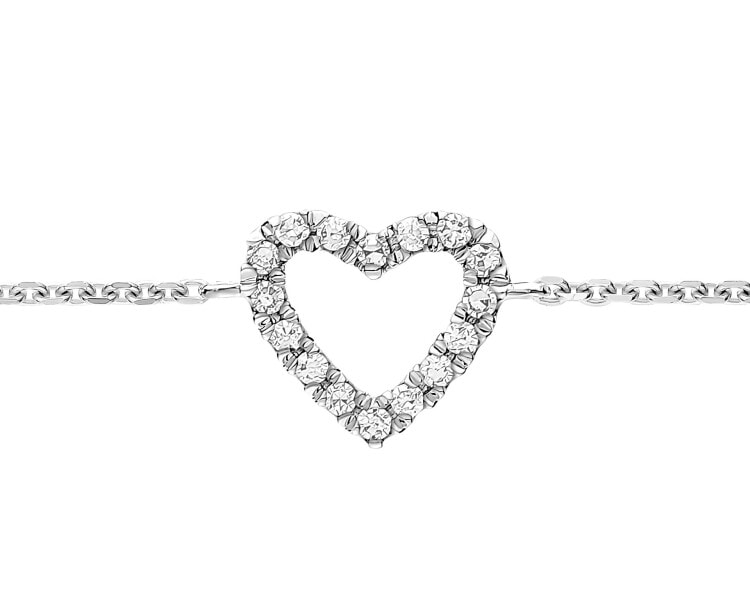 Náramek z bílého zlata s diamanty - 0,04 ct - ryzost 585