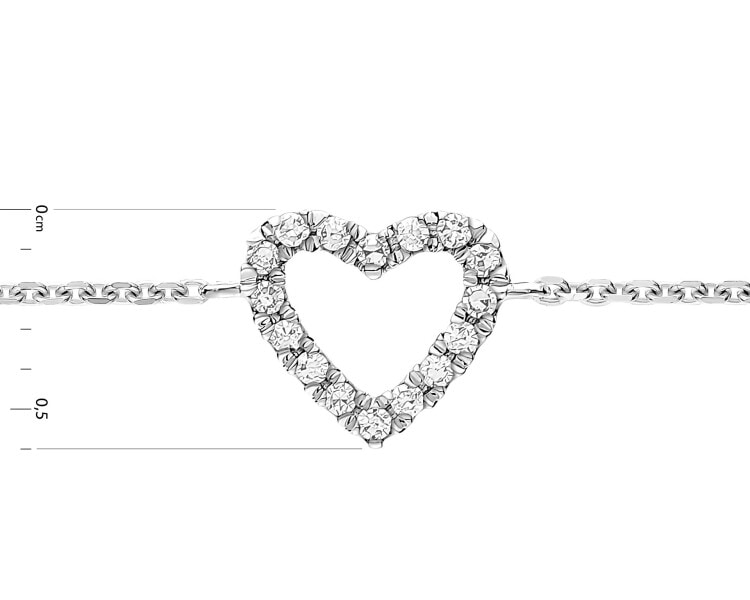 White gold diamond bracelet - 0,04 ct - fineness 14 K