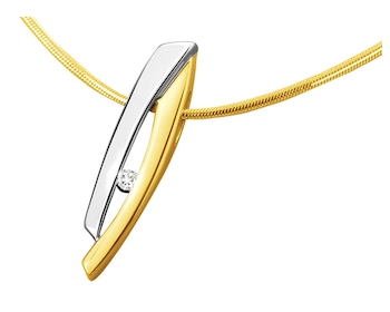 Yellow gold pendant with brilliant 0,02 ct - fineness 14 K