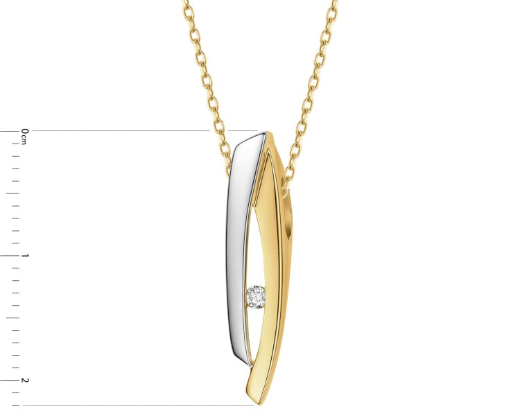 Yellow gold pendant with brilliant - 0,02 ct - fineness 14 K