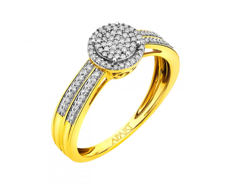 Yellow gold diamond ring 0,23 ct - fineness 14 K