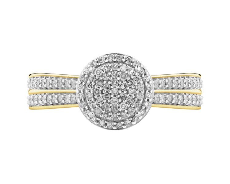 Yellow gold diamond ring - 0,23 ct - fineness 14 K