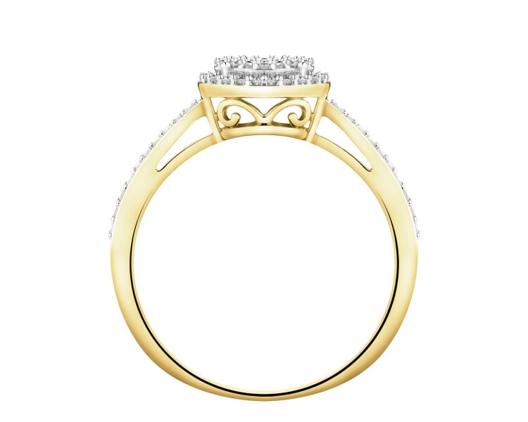 Yellow gold diamond ring - 0,23 ct - fineness 14 K