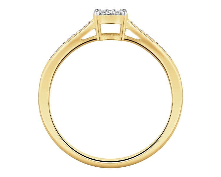 Yellow gold diamond ring - 0,09 ct - fineness 585