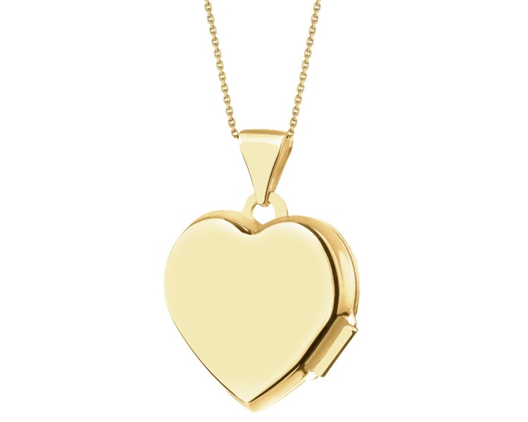 Yellow gold diamond locket - 0,01 ct - fineness 9 K