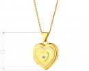 Puzderko z żółtego złota z diamentem - serce 0,004 ct - próba 585