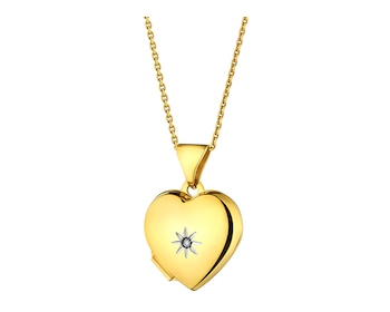 Puzderko z żółtego złota z diamentem - serce 0,005 ct - próba 375></noscript>
                    </a>
                </div>
                <div class=