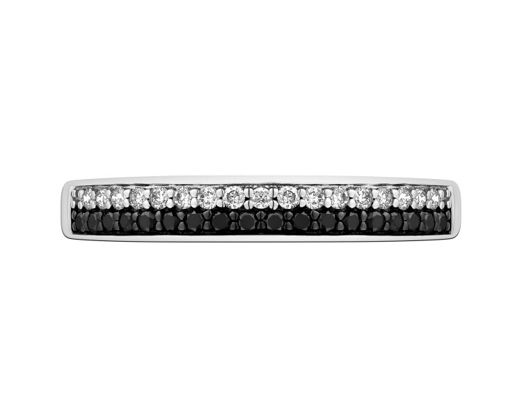 White gold brilliant cut diamond ring - 0,20 ct - fineness 14 K