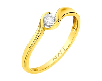 Yellow gold brilliant cut diamond ring 0,08 ct - fineness 14 K></noscript>
                    </a>
                </div>
                <div class=